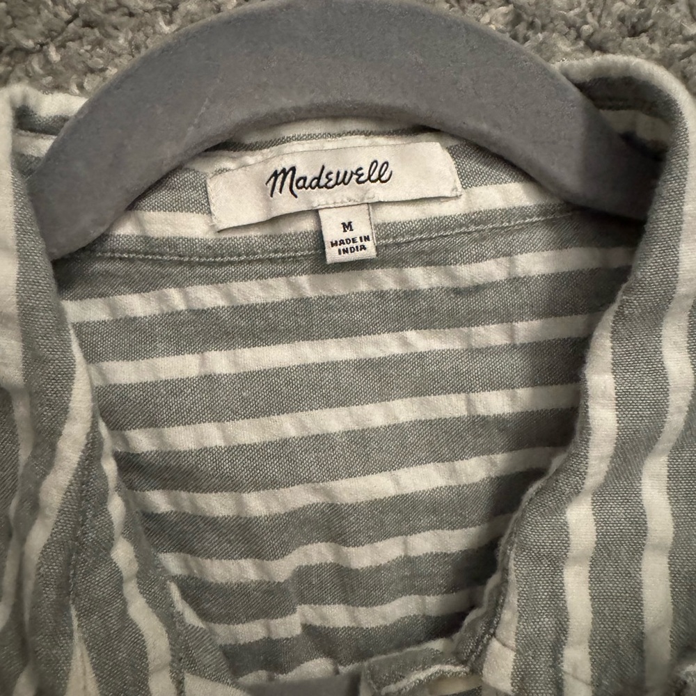 Madewell Seersucker Beachside Shirt in Stripe - Picture 2 of 3